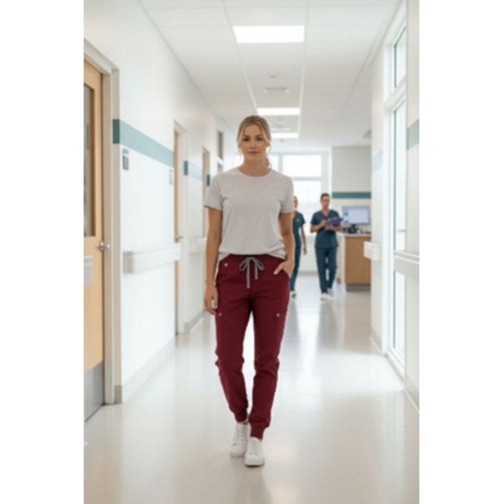 Figs Women's Wine/Burgundy Track Jogger Pants